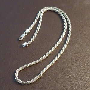 Elegant Silver Rope Chain Necklace